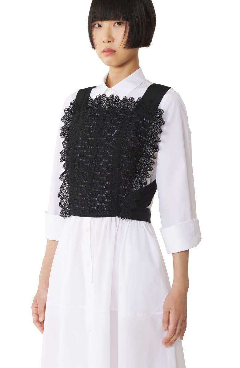 Lanvin Black Guipure Bib, Alternate, color, Black