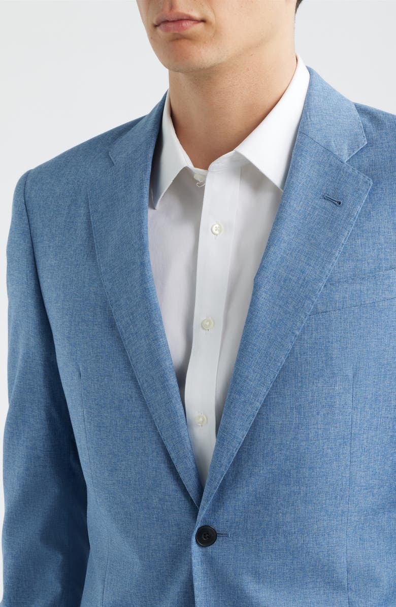 Emporio Armani Light Blue Mélange Wool & Cotton Blend Suit, Alternate, color, Blue