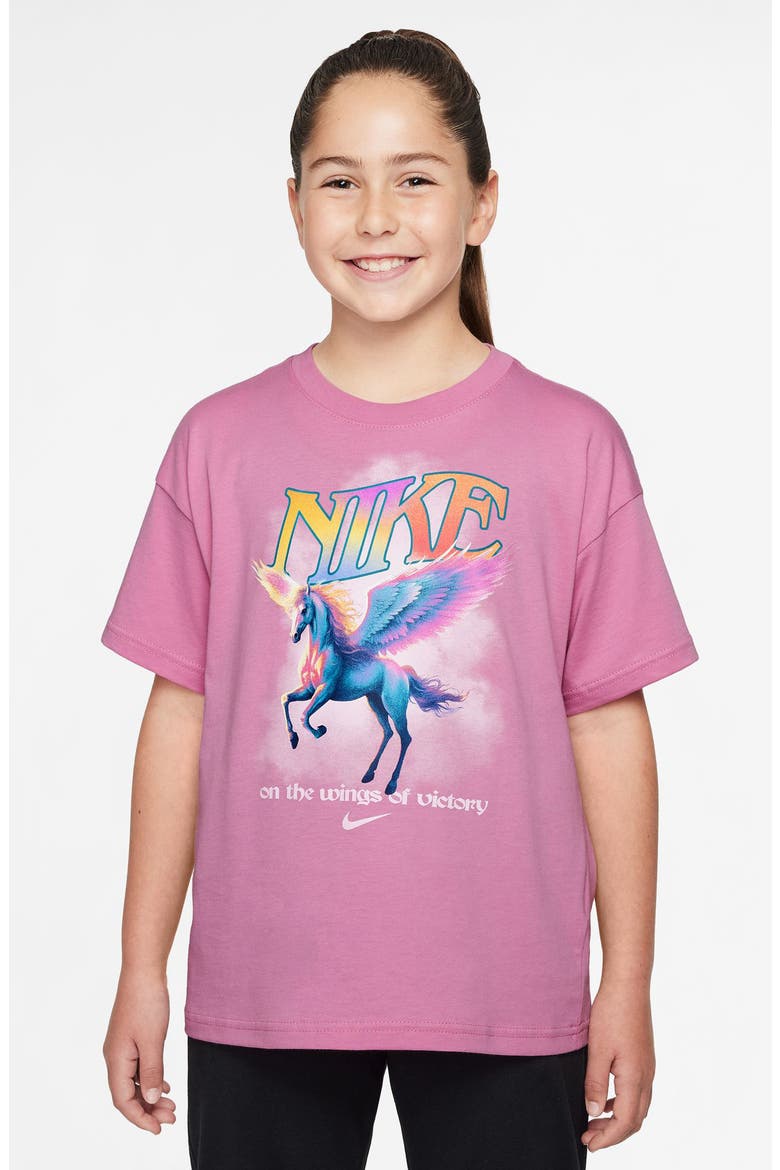 Kids' Take Flight Cotton Graphic T-Shirt, Main, color, MAGIC FLAMINGO
