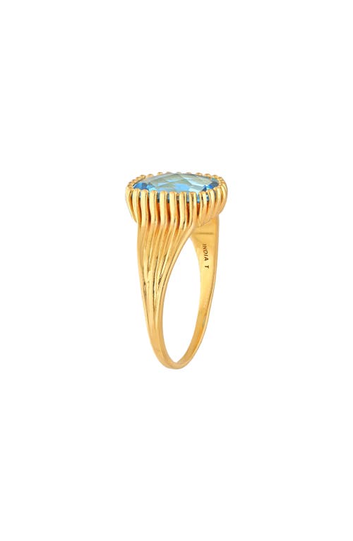 Ys Gems Swiss Blue Topaz Ring In Blue