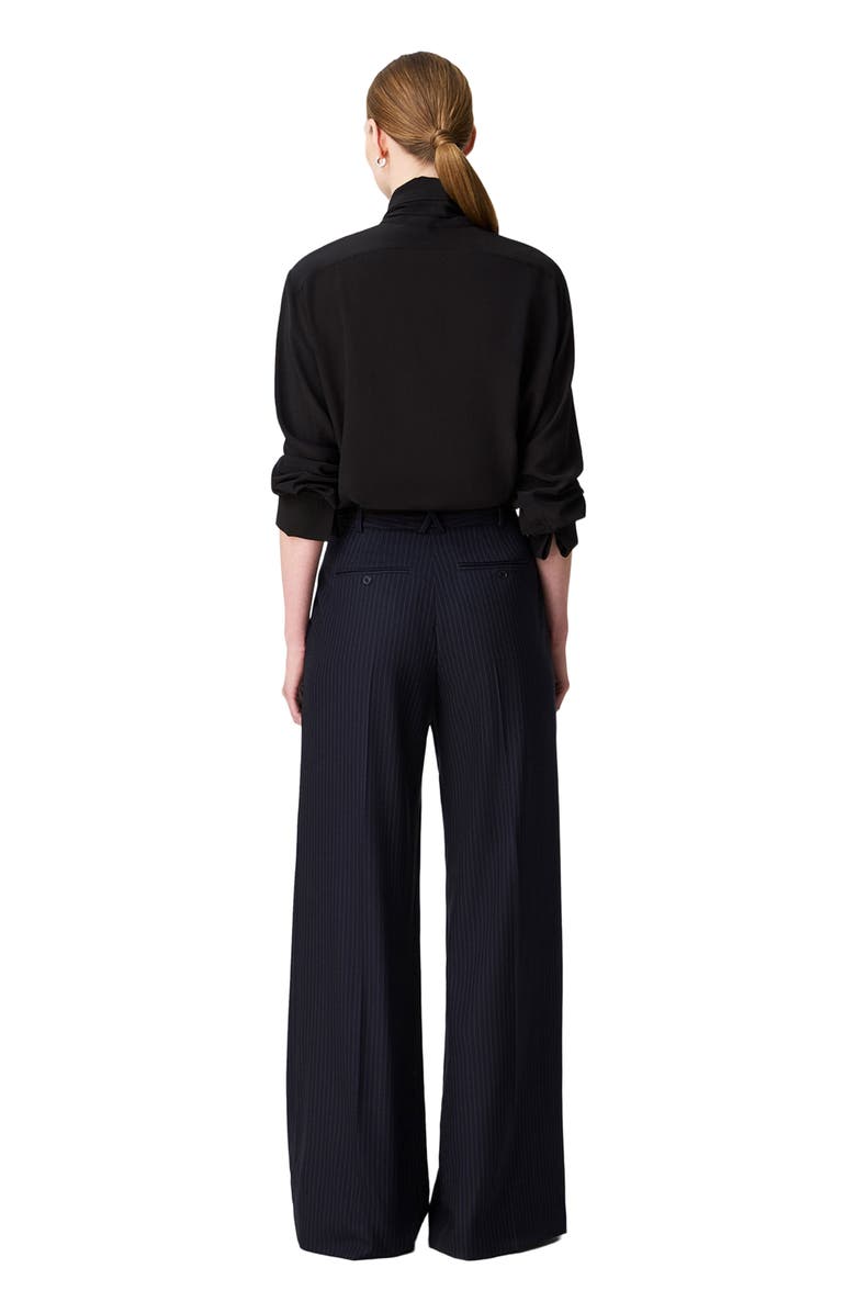 Another Tomorrow Signature Bow Blouse, Alternate, color, Black