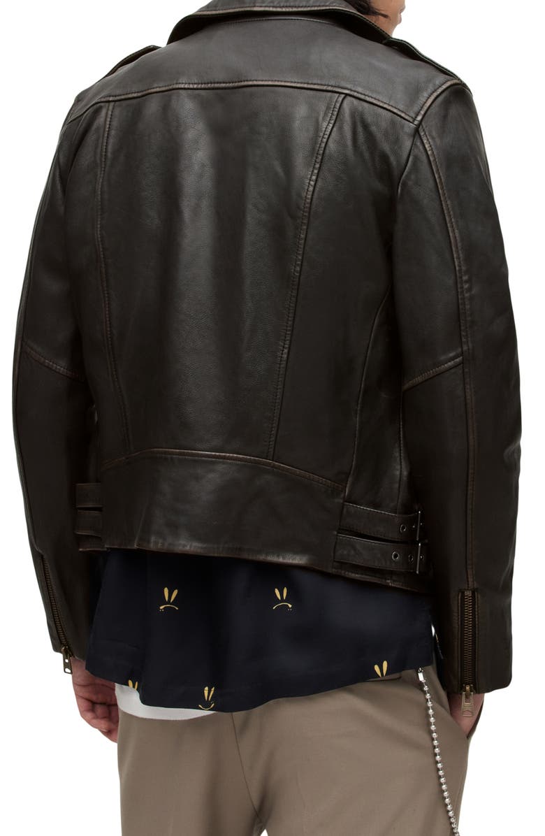 AllSaints Luca Leather Biker Jacket, Alternate, color, 
