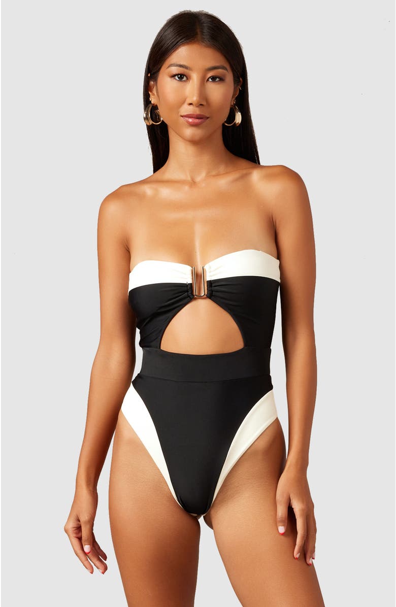 MBM Swim Cherish One-Piece Swimsuit, Alternate, color, Black
