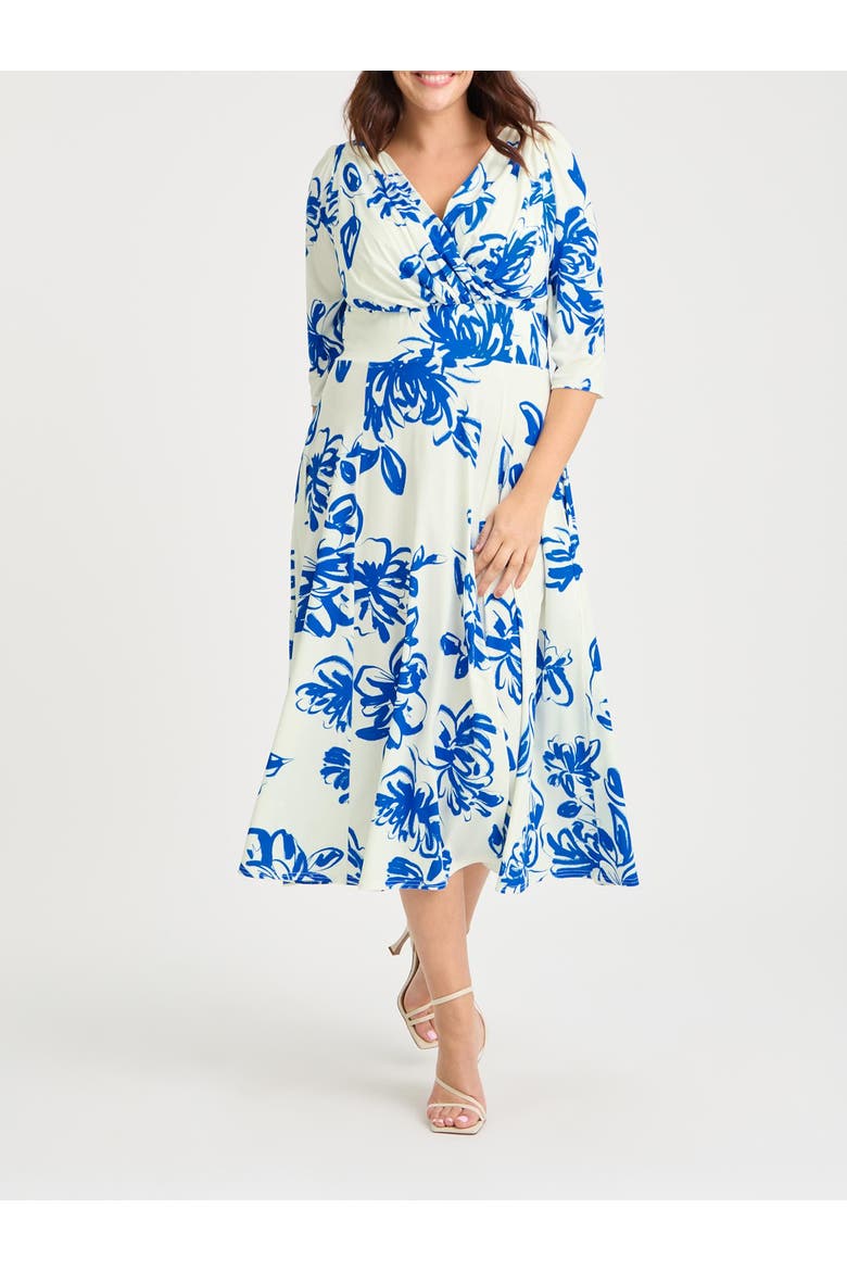 Helena Jersey Midi Dress, Alternate, color, Ivory Blue