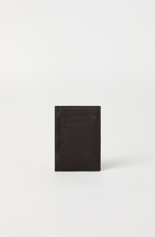 Brunello Cucinelli Calfskin Card Case In Brown
