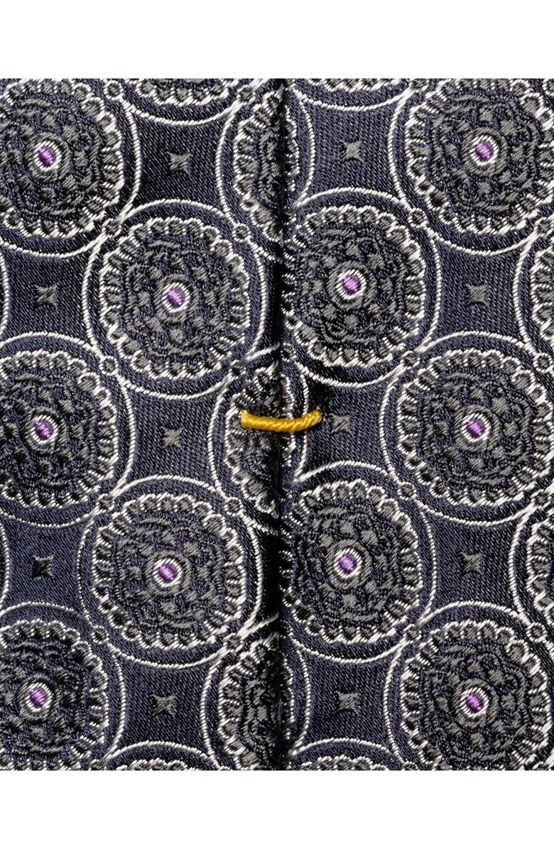 Eton Medallion Silk Tie, Alternate, color, Navy