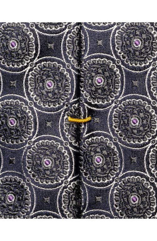Eton Medallion Silk Tie In Black