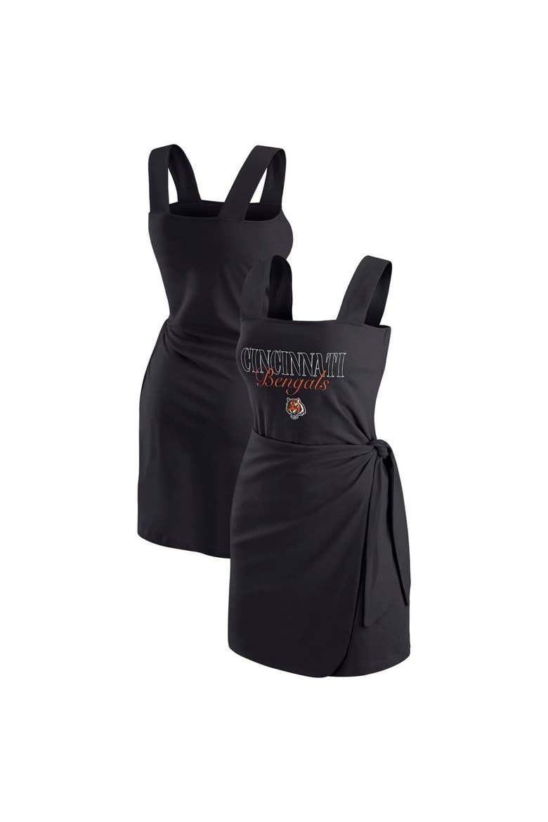 Women's WEAR by Erin Andrews  Black Cincinnati Bengals Wrap Dress, Alternate, color, Black