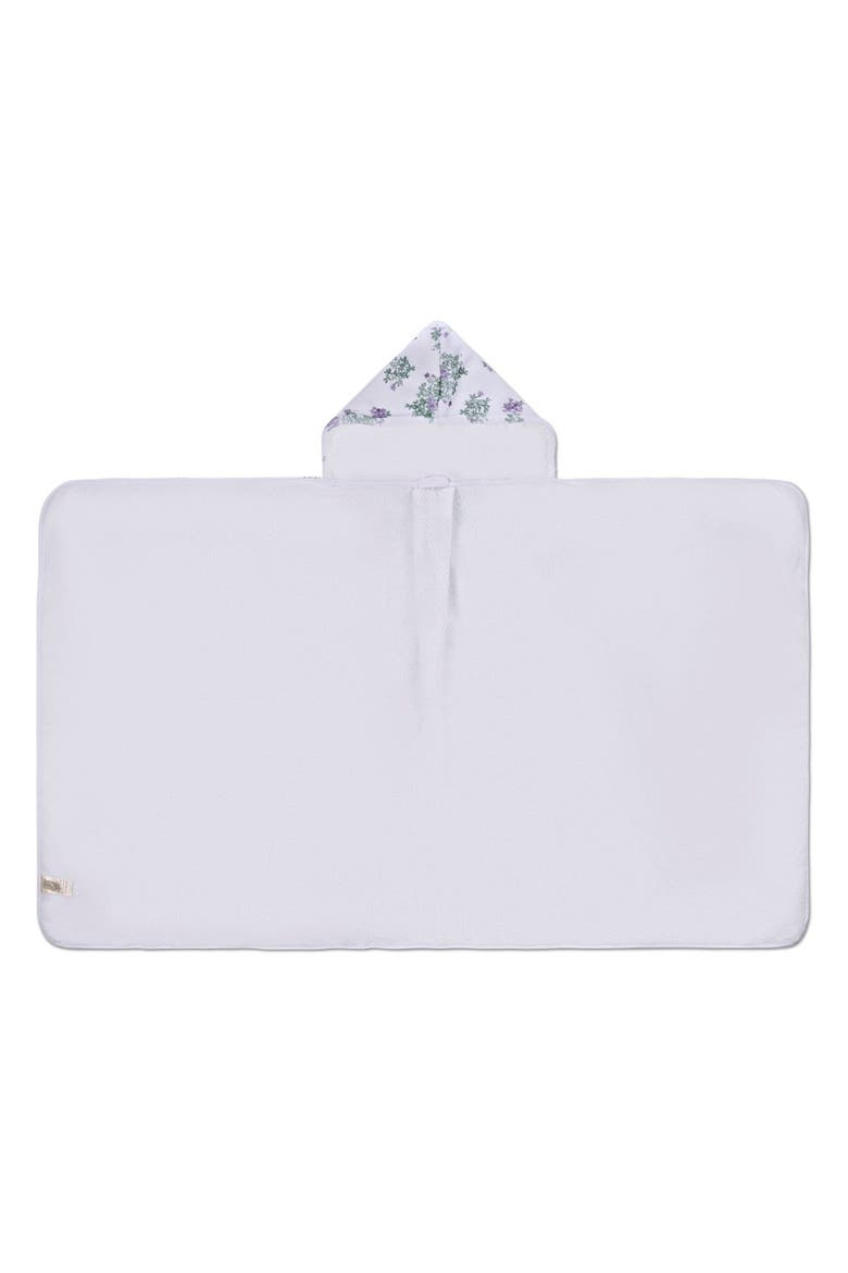 Baby Floral Cotton-Lined Hooded Towel, Main, color, White