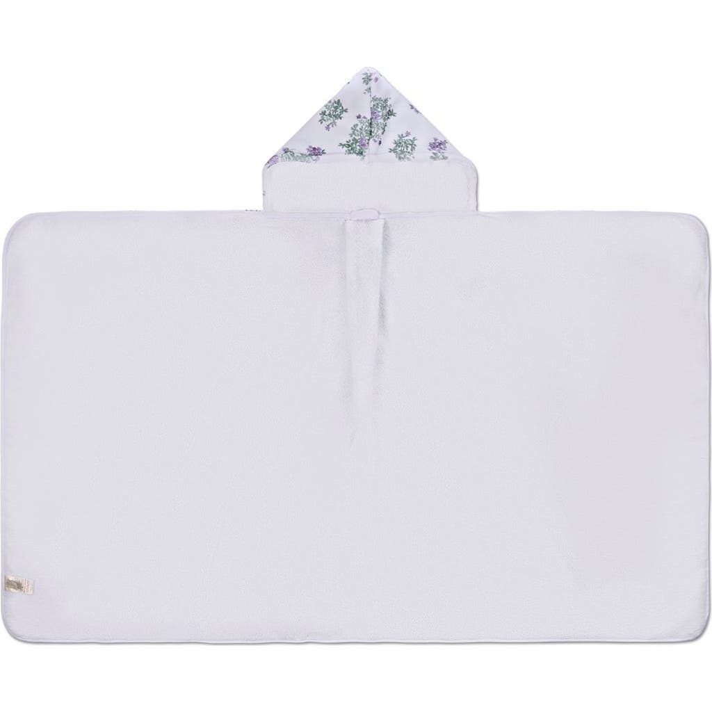 Minimoi Baby Floral Cotton-lined Hooded Towel In White