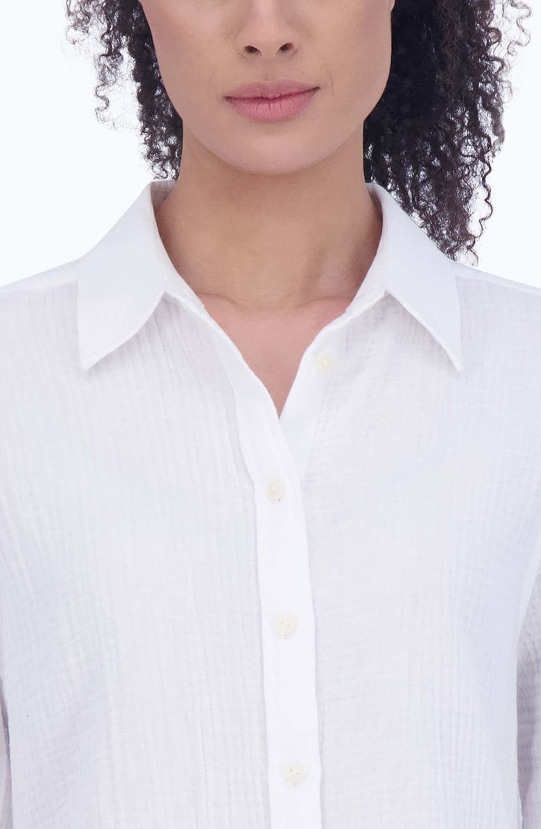 Foxcroft Cotton Gauze Tunic Button-Up Shirt, Alternate, color, 