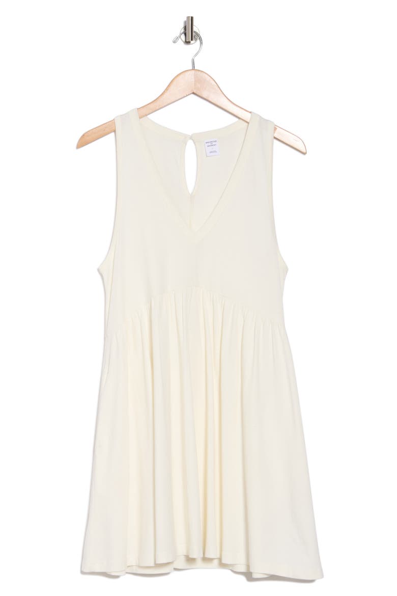 V-Neck Tank Dress, Alternate, color, IVORY EGRET