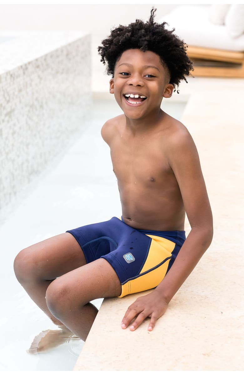 Splash About Jammer Swim Diaper Shorts, Alternate, color, Navy/Yellow