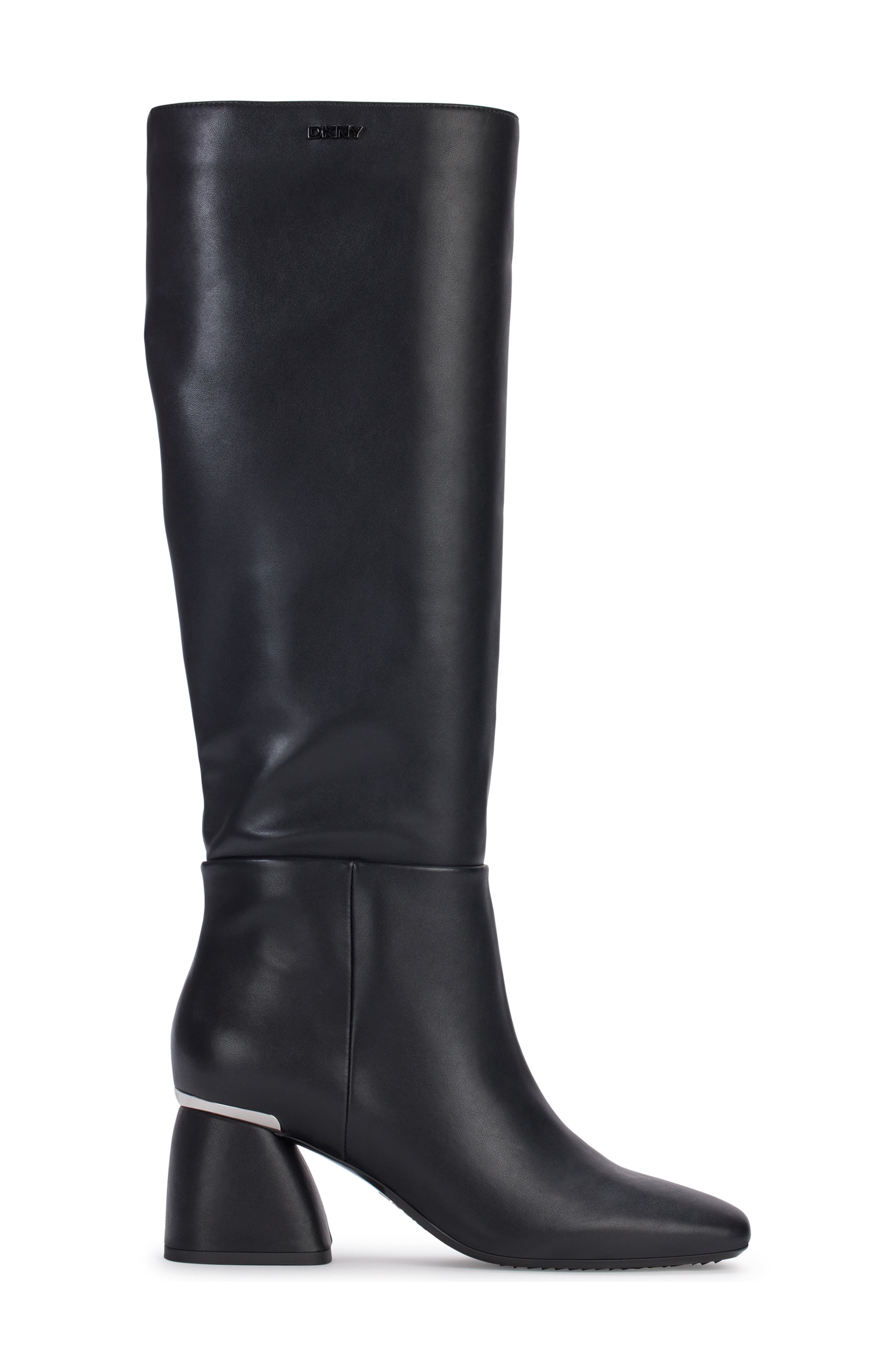 DKNY Cana Knee High Block Heel Boot, Alternate, color, Black
