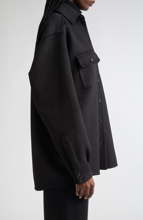 Michael Kors Collection Cpo Virgin Wool Shirt Jacket In Black