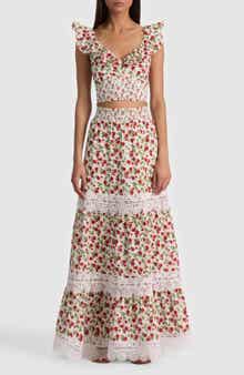 Reise Embroidered Tiered Maxi Skirt