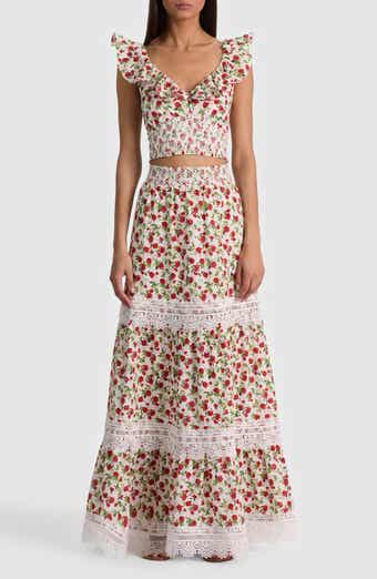 Reise Embroidered Tiered Maxi Skirt