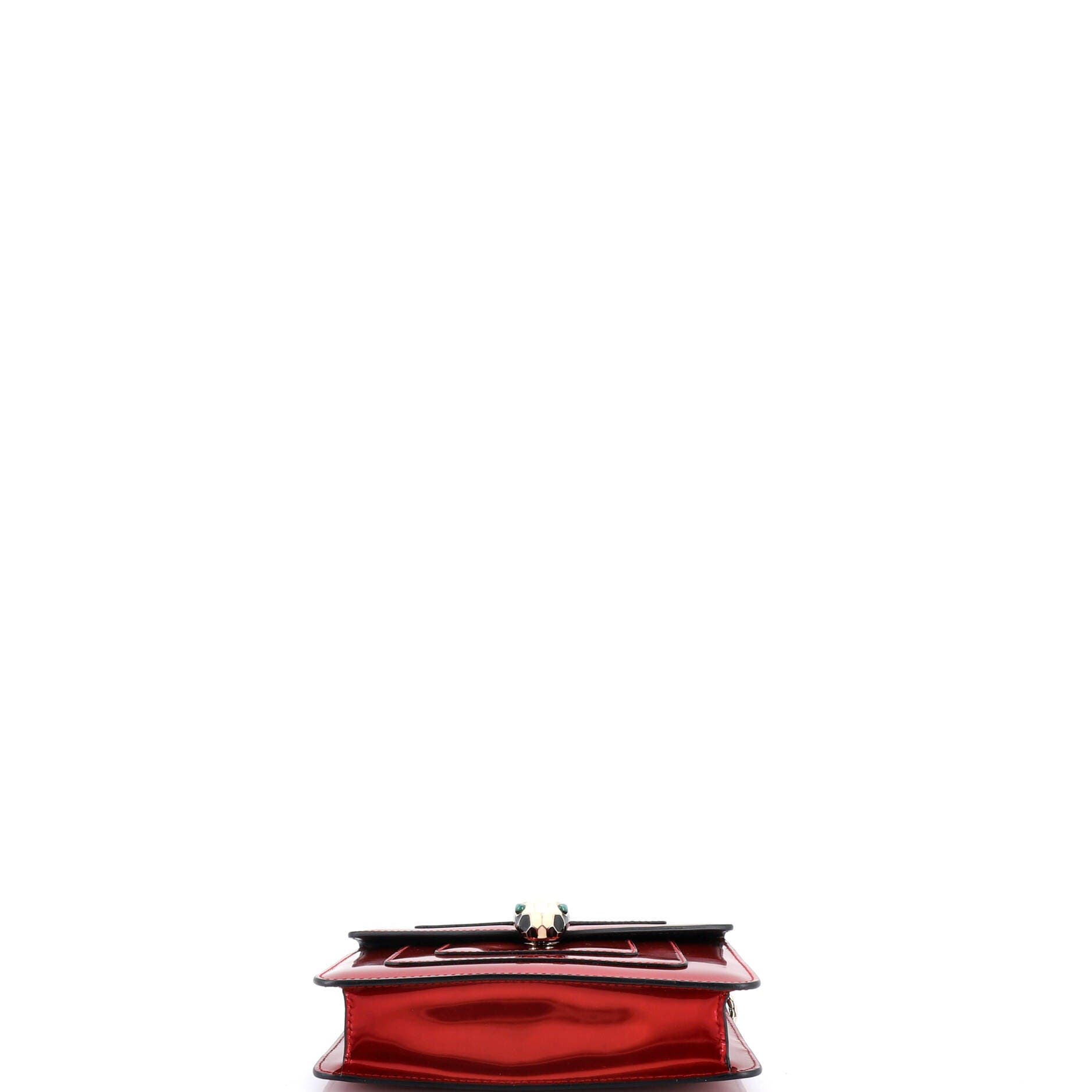 Serpenti Forever Square Shoulder Bag Metallic Leather Small, Alternate, color, Red