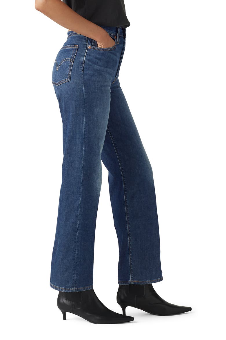 Ribcage High Waist Ankle Straight Leg Jeans, Alternate, color, COOL AGENDA
