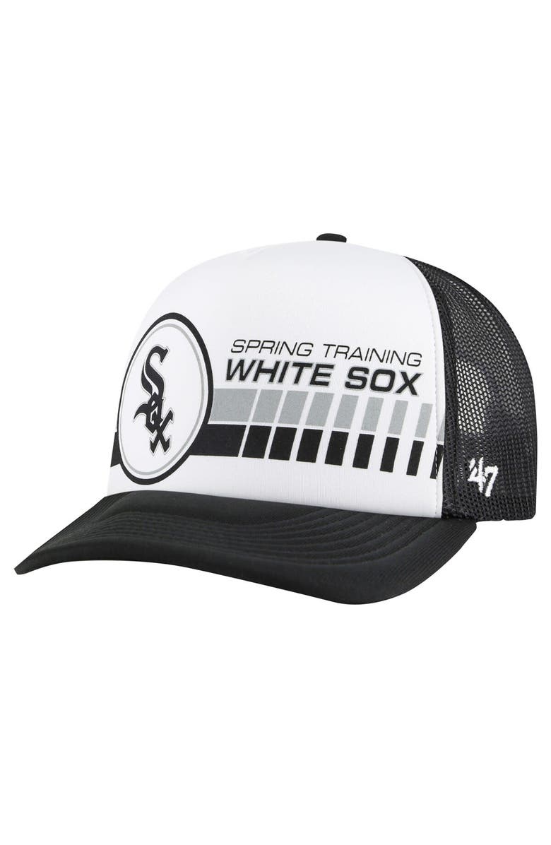 '47 Men's '47  White/Black Chicago White Sox 2024 Spring Training Foam Trucker Adjustable Hat, Main, color, 