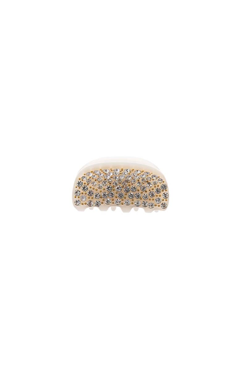 BY ADINA EDEN Mini Rhinestone Cluster Claw Clip, Main, color, Cream