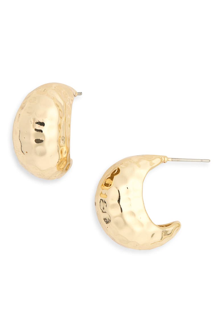 Hammered Bubble Hoop Earrings, Main, color, GOLD