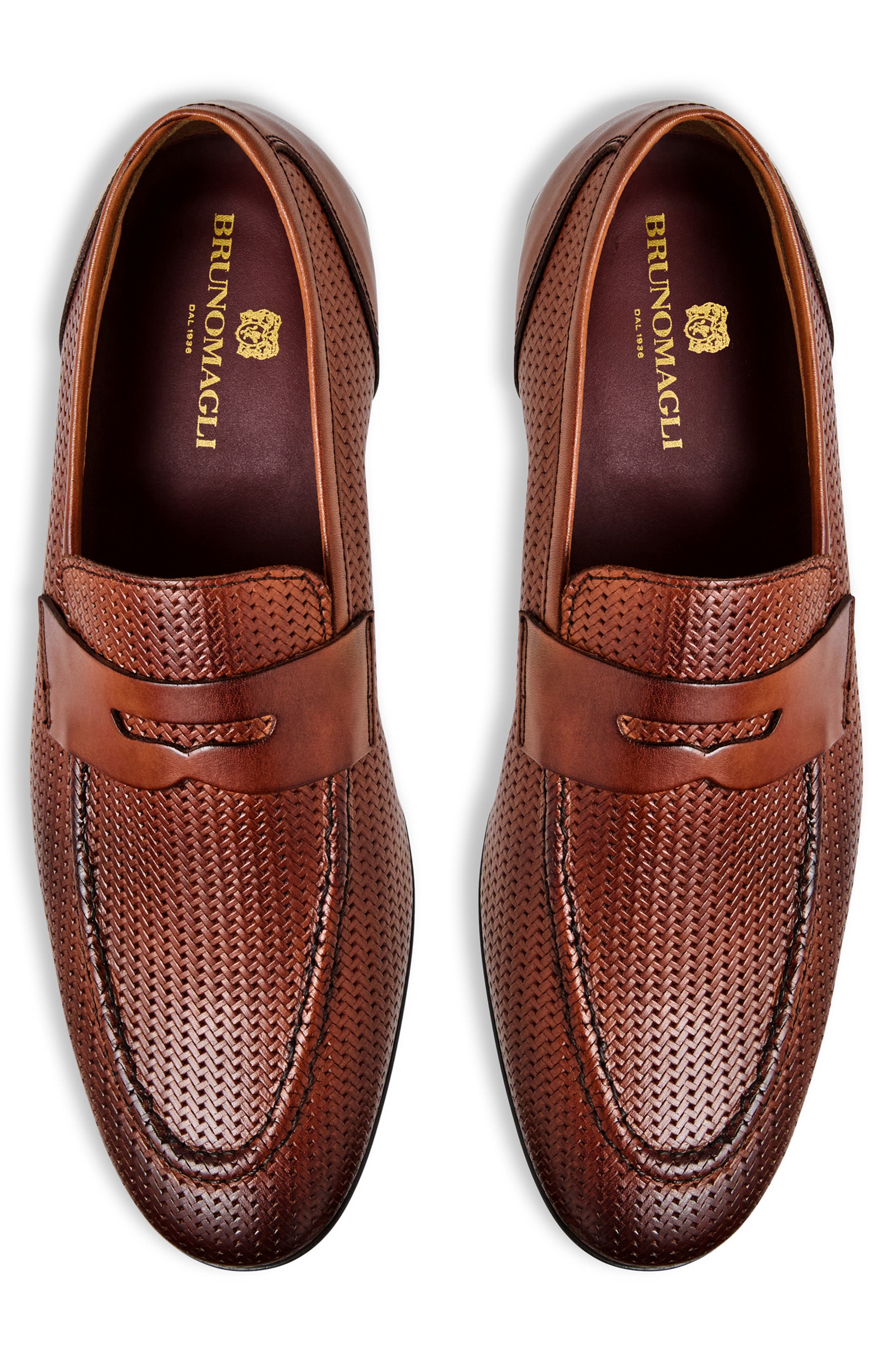 Bruno Magli Lastra Penny Loafer, Alternate, color, Cognac Woven