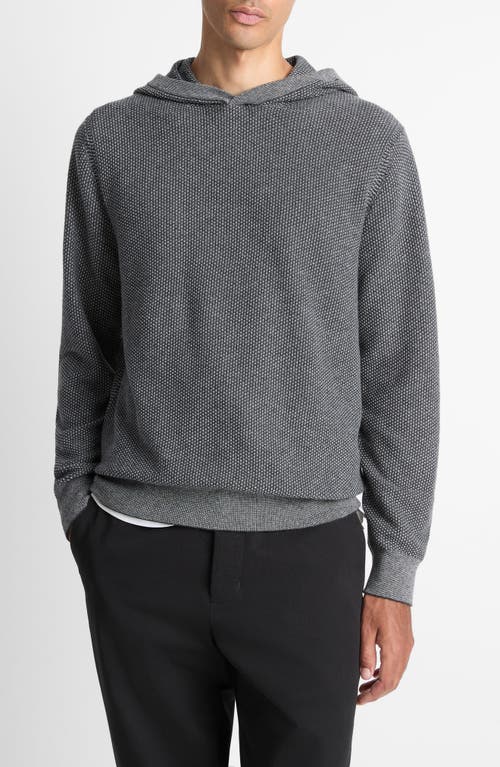 Vince Geometric Jacquard Wool & Cashmere Blend Hoodie In Gray