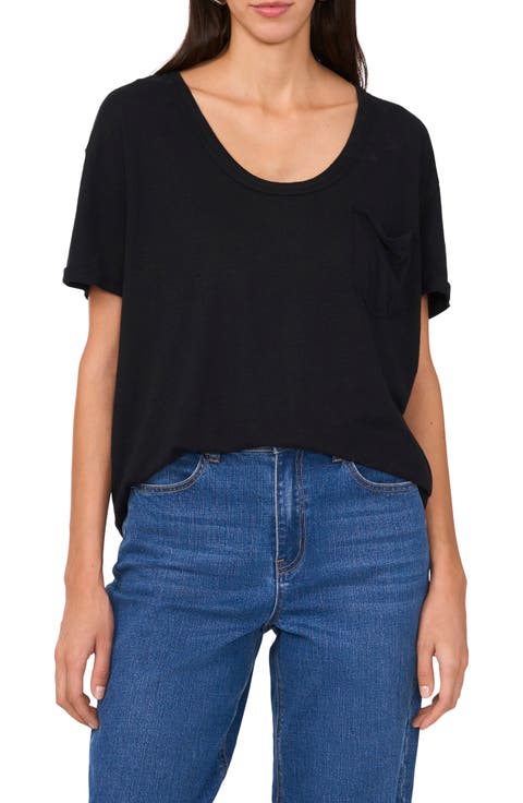 Linen Blend Slub Pocket T-Shirt