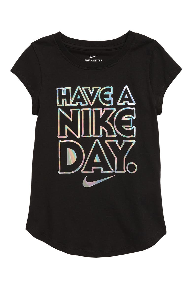 Have a Nike Day Iridescent Tee, Main, color, BLACK