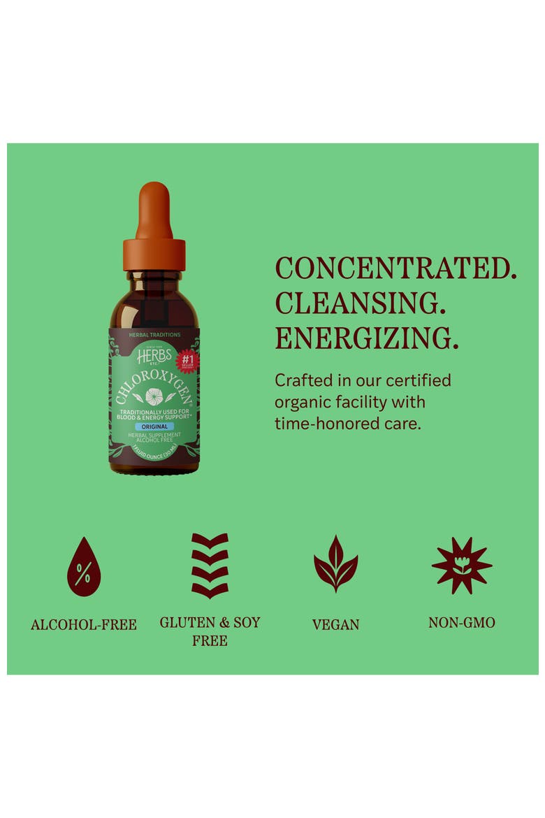 ChlorOxygen Chlorophyll Concentrate - Highly-Concentrated Energy Support - Aids Healthy Blood Circulation - Natural Vitality Support - Alcohol-Free - 1 fl oz, Alternate, color, No Color