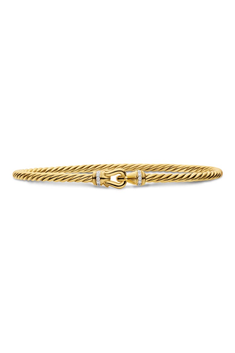 Micro Cablespira® Flex Buckle Bracelet in 18K Yellow Gold with Diamonds, 2.6mm, Main, color, GOLD