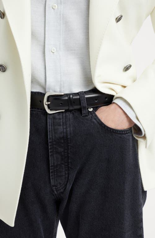 Brunello Cucinelli Calfskin Belt In Black
