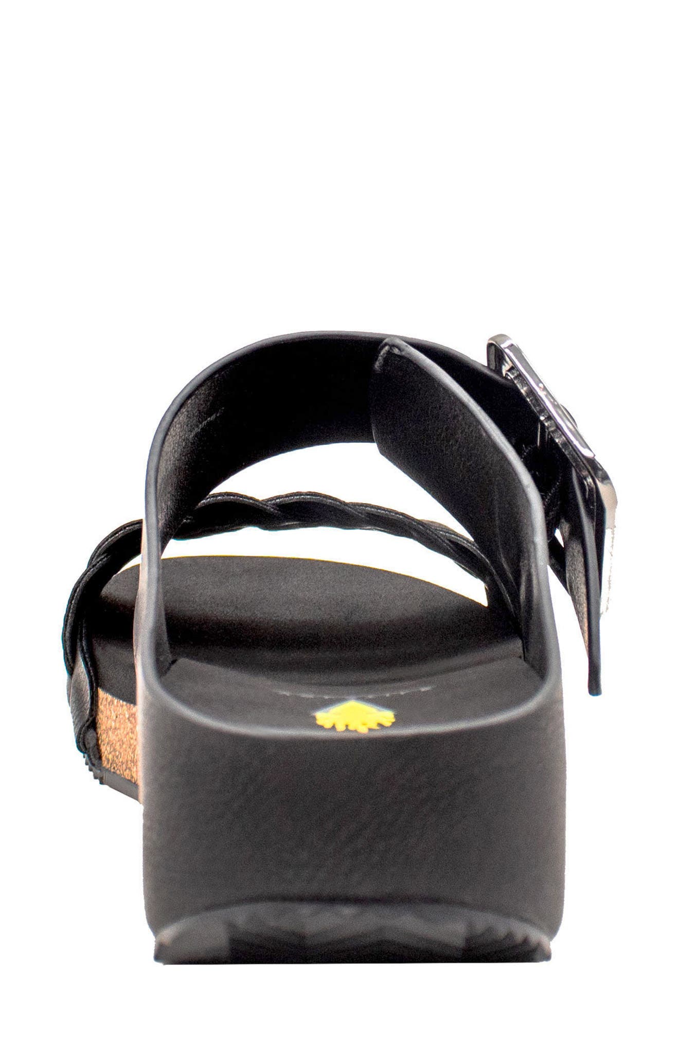 Volatile Morel Two-Strap Wedge Sandal, Alternate, color, Black