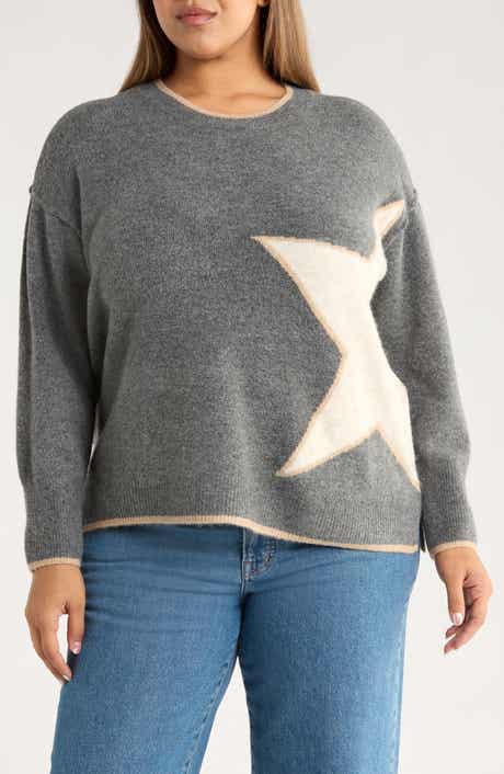 Vince Camuto Star Detail Crewneck Sweater