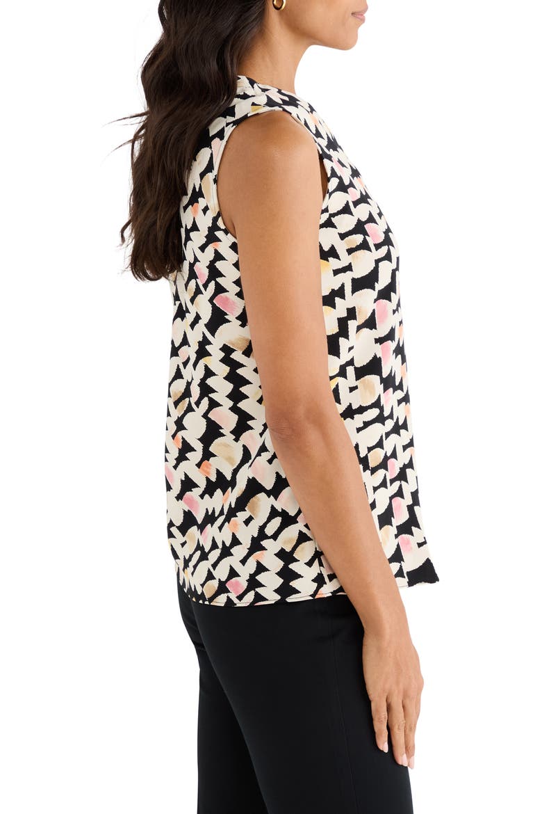 Mod Mix Crepe Sleeveless Top, Alternate, color, BLACK MULTI