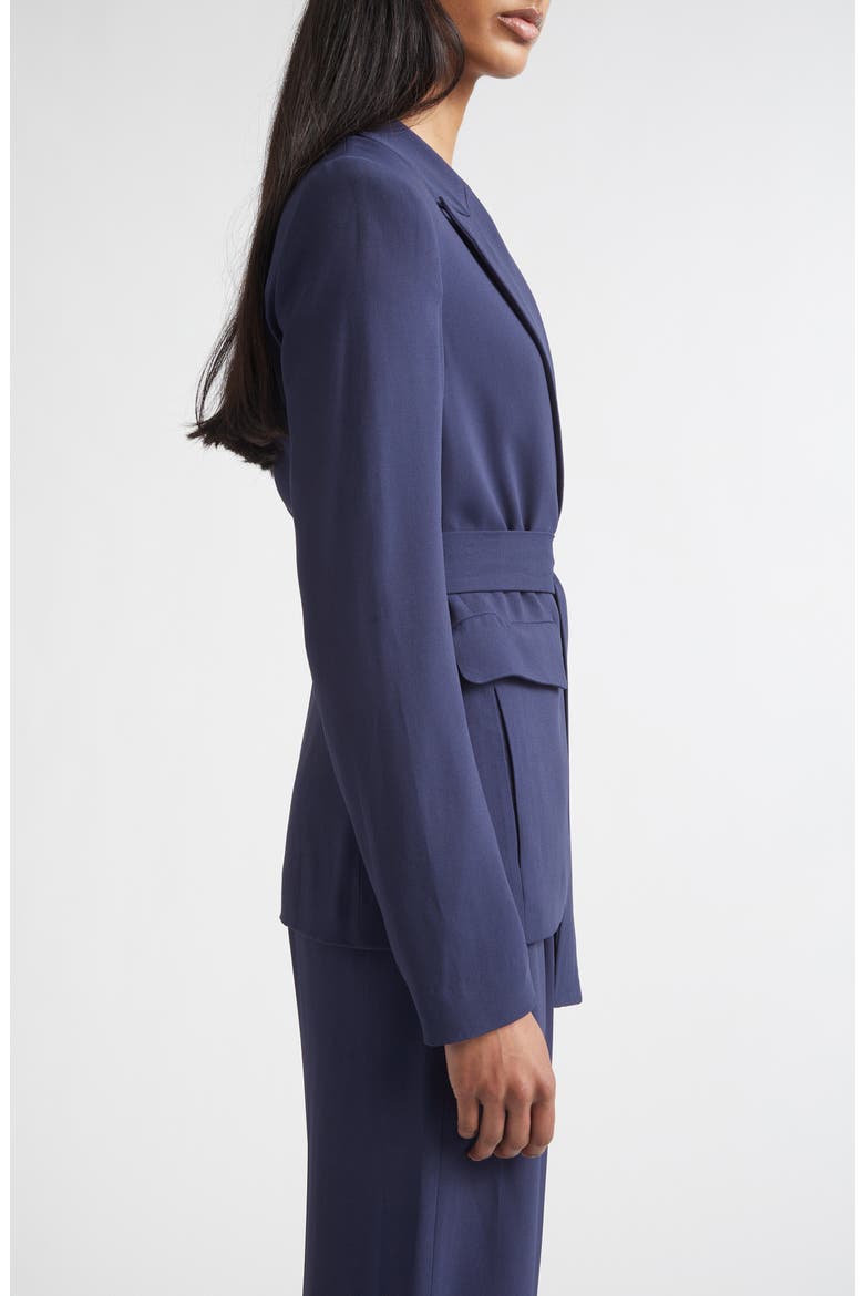 Juliana Belted Lightweight Stretch Cady Wrap Jacket, Alternate, color, MIDNIGHT
