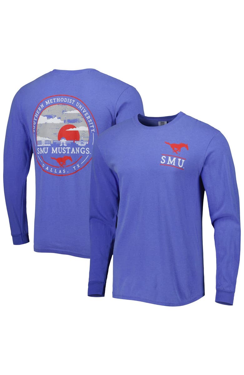 IMAGE ONE Men's Royal SMU Mustangs Circle Campus Scene Long Sleeve T-Shirt, Main, color, Royal