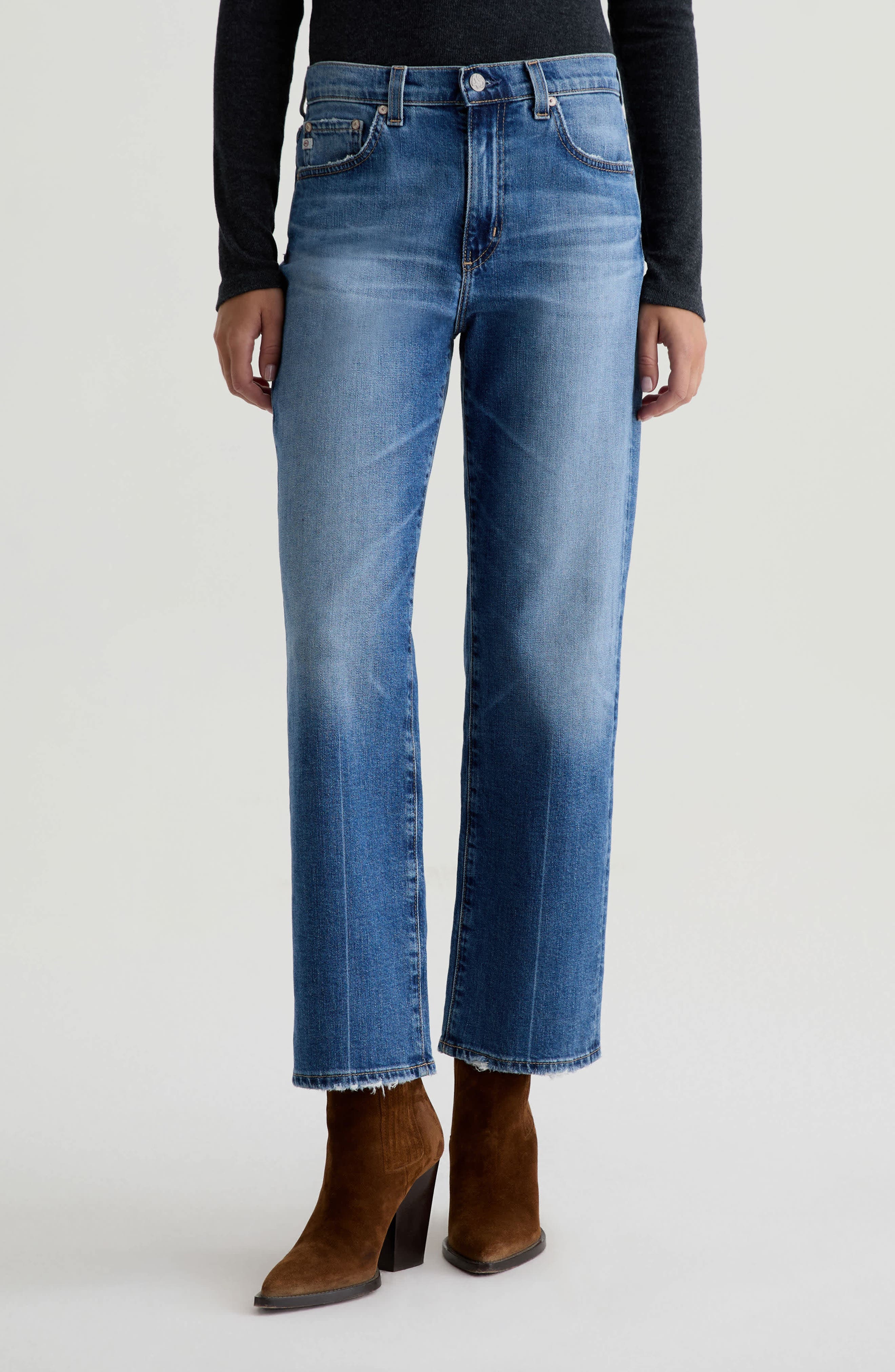 AG Brinley Mid Rise Ankle Straight Leg Jeans