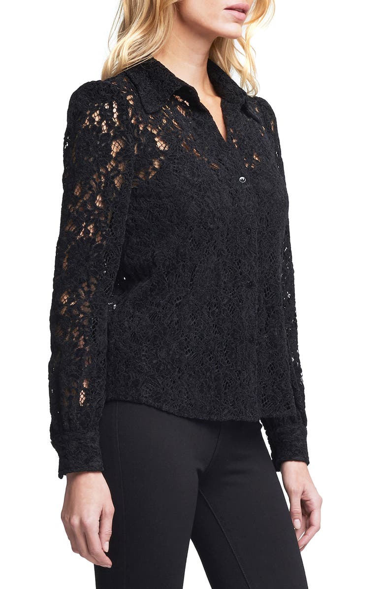L'AGENCE Jenica Lace Button-Up Shirt, Alternate, color,