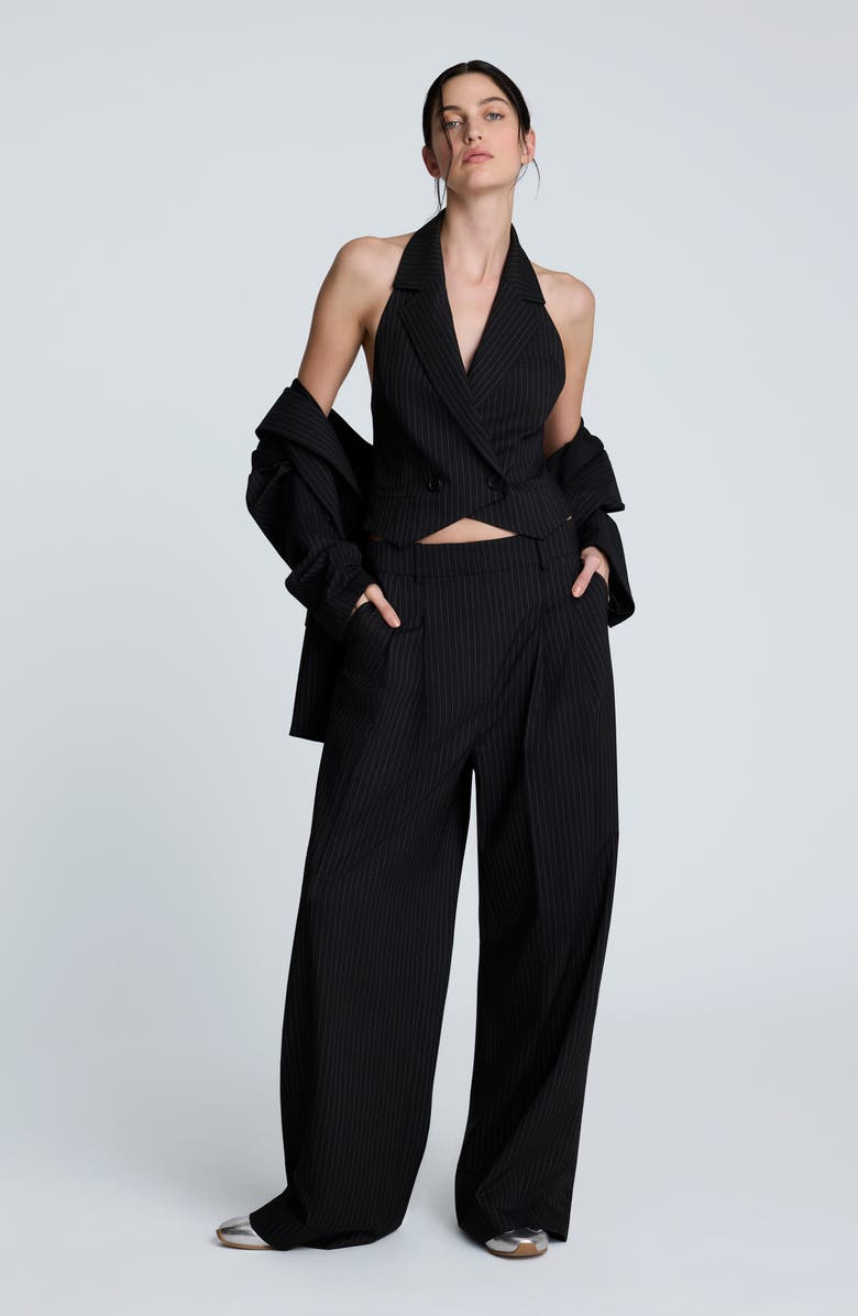 Kenneth Cole High Waist Pinstripe Wide Leg Pants, Alternate, color,