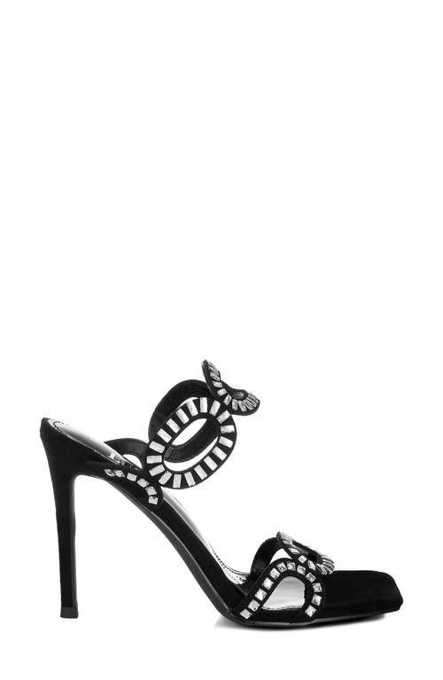 London Rag Romashka Rhinestone Stiletto Sandal In Black