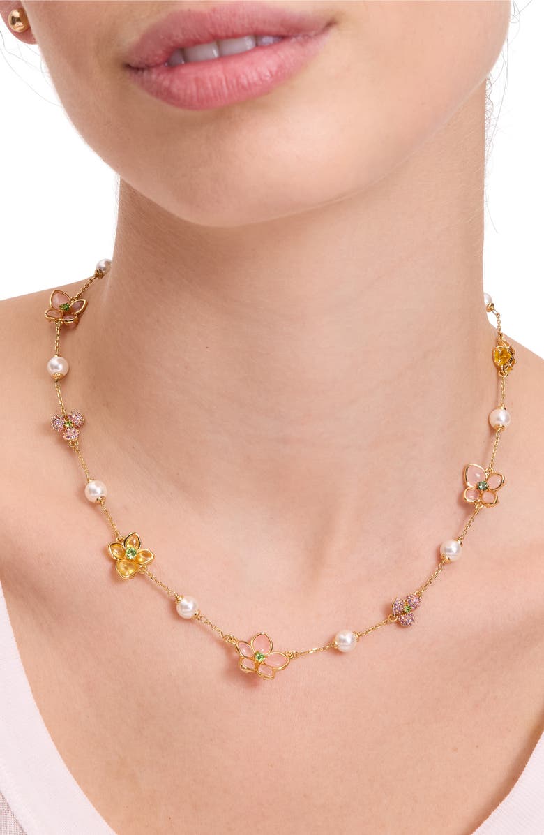 Kate Spade New York pastel petal scatter necklace, Alternate, color, 