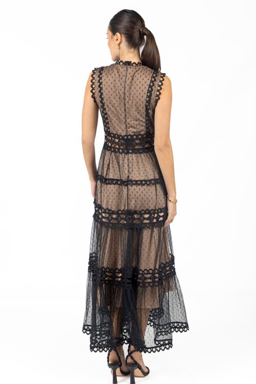 Akalia Serena Black Lace Maxi Dress