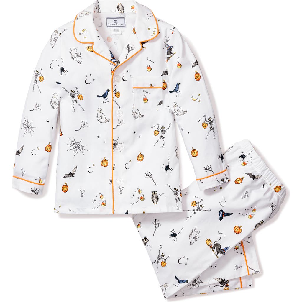 Petite Plume Kids' Trick Or Treat Two-piece Pajamas In White