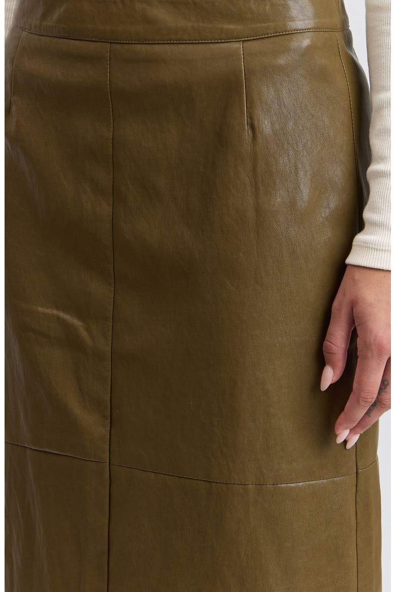 Faux Leather Midi Pencil Skirt, Alternate, color, SAGE