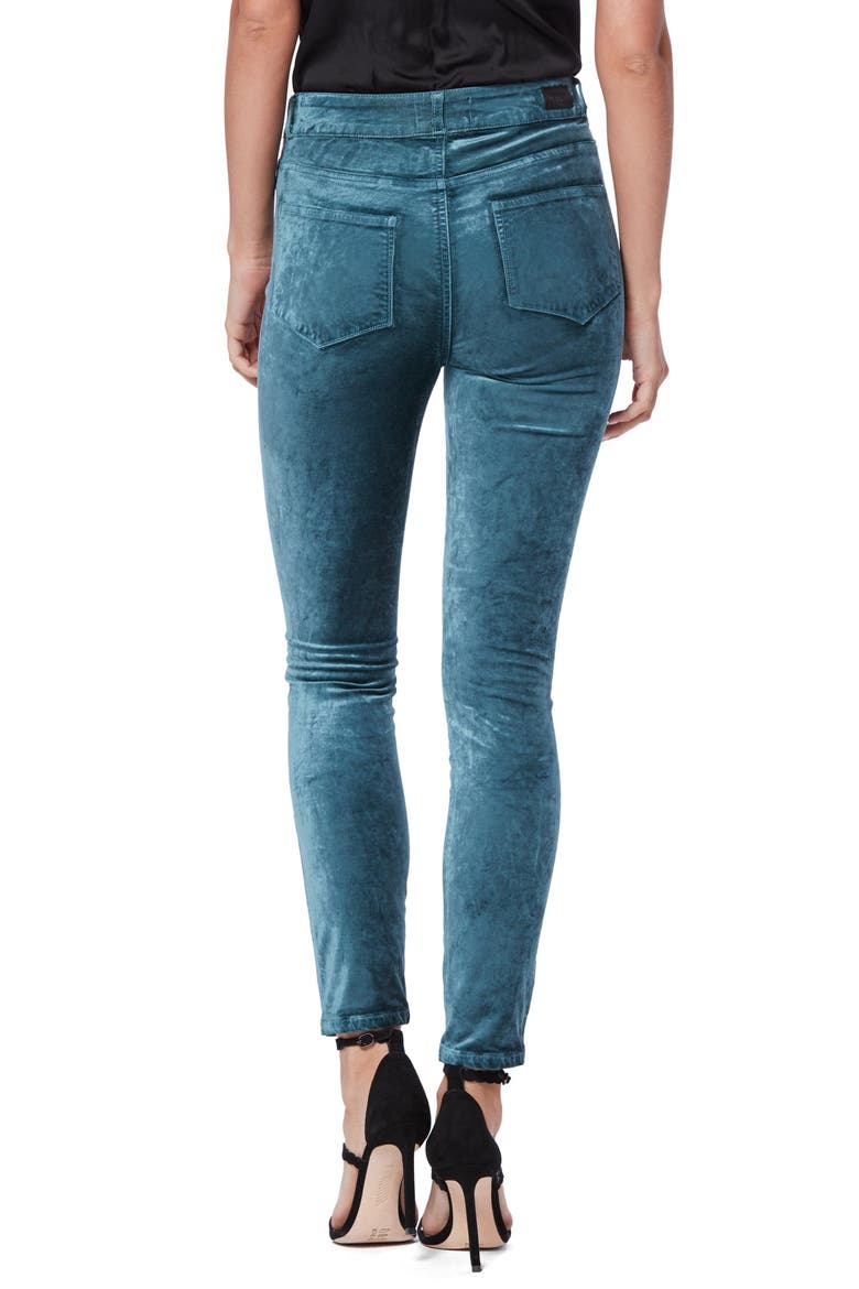 Hoxton Velvet High Waist Skinny Pants, Alternate, color, ATLANTIC