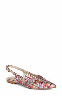 SAINT G Chayya Metallic Woven Slingback Flat