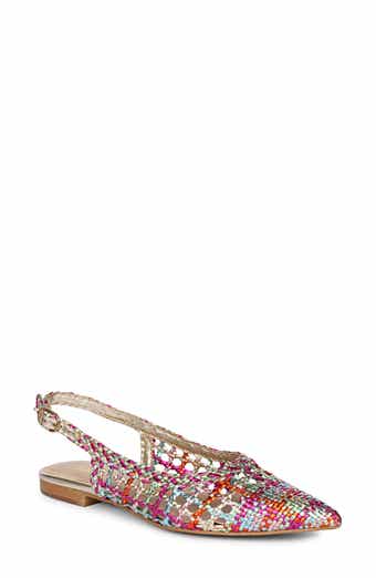 SAINT G Chayya Metallic Woven Slingback Flat