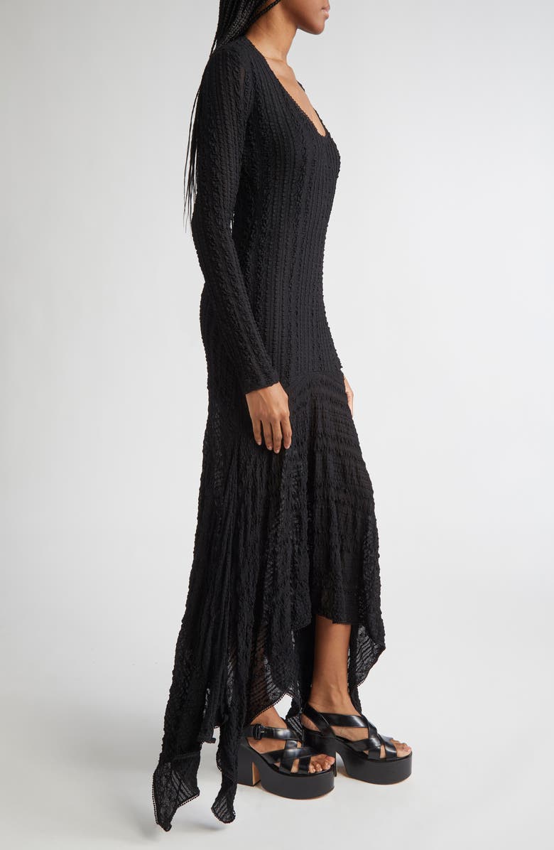 Siedrés Olle Long Sleeve Handkerchief Hem Dress, Alternate, color, Black